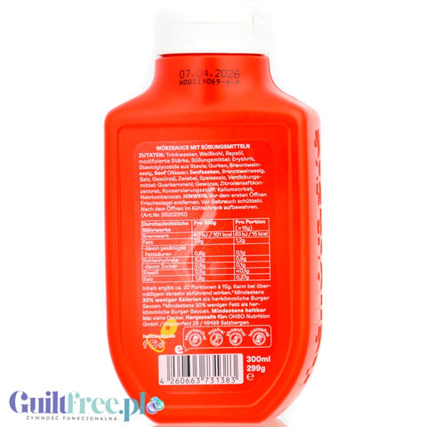 HelloTaste So Fine, Burger Time 15kcal - sos pomidorowo-majonezowy bez cukru ze stewią i erytrolem