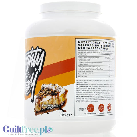 Naughty Boy Cream of Rice, Banoffee Pie 2kg - kleik ryżowy bez cukru, regeneracyjny posiłek treningowy, Banan & Tofi