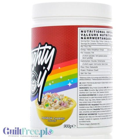 Naughty Boy Whey Premium Protein Rainbow Charms 900g - gęsta odżywka białkowa WPI, WPC & MPC