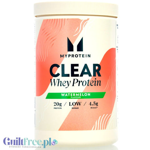 MyProtein Clear Whey Protein Watermelon - clear, lightweight watermelon-flavored hydrolysate, 20g protein