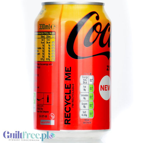 Coca Cola Lemon Zero 330ml - cytrynowa cola bez cukru i kalorii