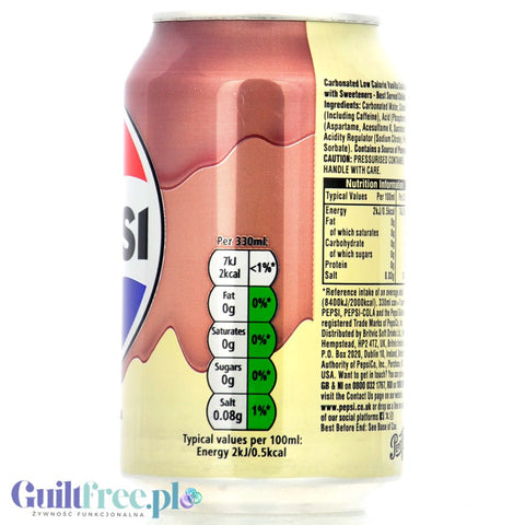 Pepsi Max Cream Soda 330ml - śmietankowa Pepsi Max bez cukru i kalorii w puszce