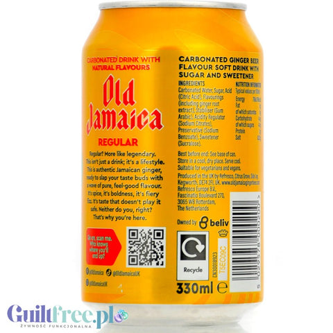 D&G Old Jamaica Ginger Beer Regular (CHEAT MEAL) non-alcoholic ginger beer 330ml 0% vol alk