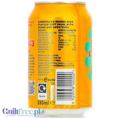 D&G Old Jamaica Ginger Beer Regular (CHEAT MEAL) non-alcoholic ginger beer 330ml 0% vol alk