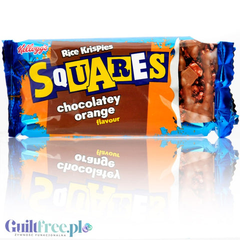 Kellogg's Rice Krispies Squares Chocolatey Orange - batonik ryżowy 156 kcal, smak Czekolada & Pomarańcza