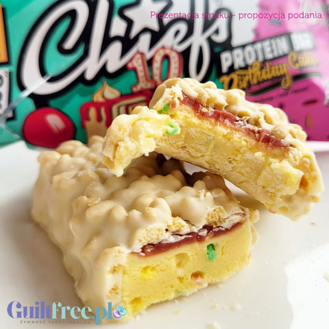 Chiefs Protein Bar Birthday Cake - baton proteinowy, Tort Urodzinowy, 20g białka & 200kcal
