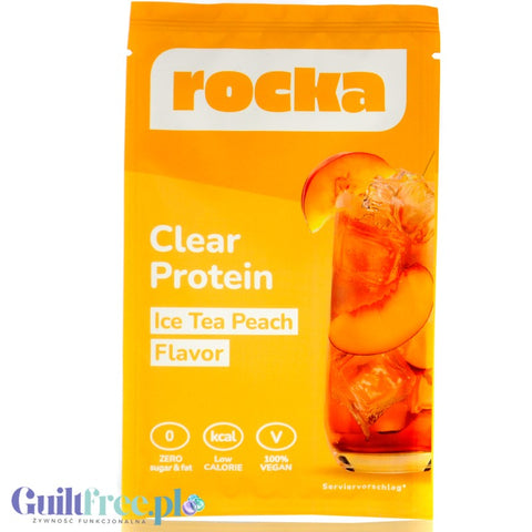 Rocka Nutrition Clear Protein Ice Tea Peach - vegan hydrolysate protein supplement sachet 60kcal & 10g protein