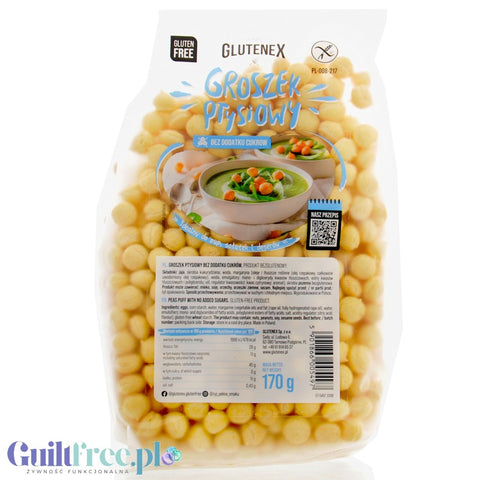 Glutenex Puff Peas 170g - no sugar added, gluten free