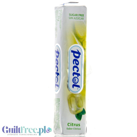 Pectol Citrus - orzeźwiające cukierki cytrusowe z mentolem i eukaliptusem bez cukru