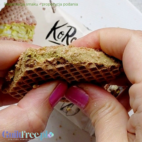 KoRo Bio Pistazienschnitte mit Pistaziencreme - bio wafelek z kremem pistacjowym 45% pistacji!