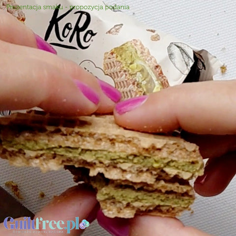 KoRo Bio Pistazienschnitte mit Pistaziencreme - bio wafelek z kremem pistacjowym 45% pistacji!