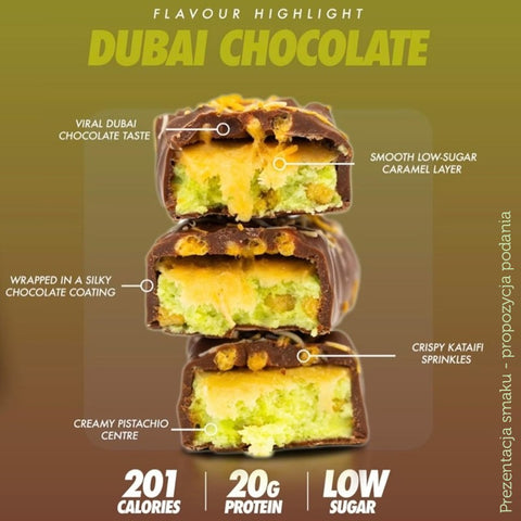 Per4m Protein Bar Dubai Chocolate - baton białkowy 20g białka, smak dubajska czekolada