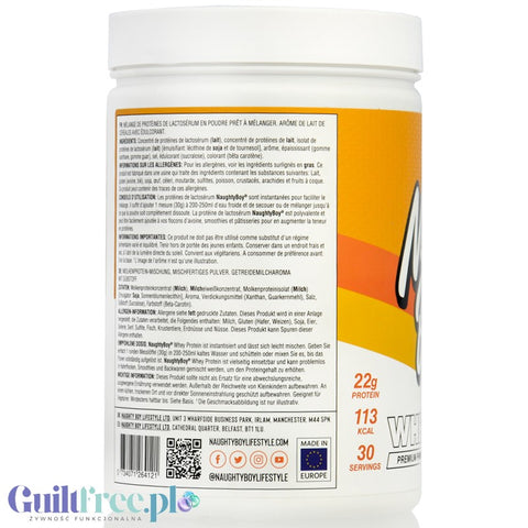 Naughty Boy Whey Premium Protein Lifestyle Loops 900g - gęsta odżywka białkowa WPI, WPC & MPC