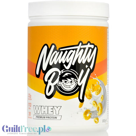 Naughty Boy Whey Premium Protein Lifestyle Loops 900g - dense protein nutrient WPI, WPC & MPC.