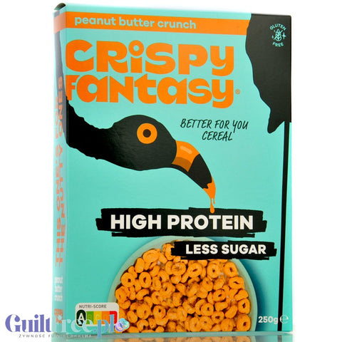 Crispy Fantasy Protein Cereal Peanut Butter Crunch - protein breakfast cereal without gluten 28% protein
