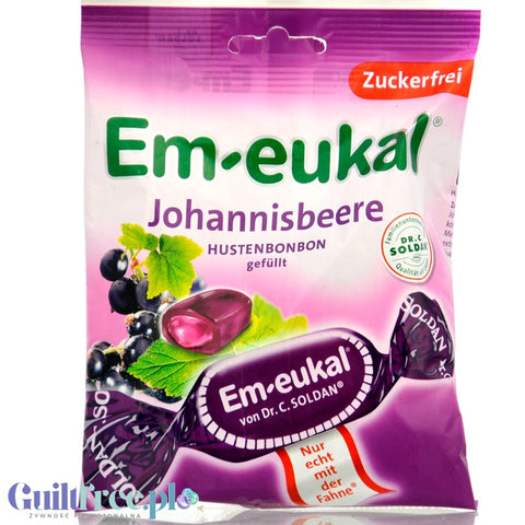 Em-eukal Johannisbeere - stuffed sugar-free cough candy with blackcurrant flavor