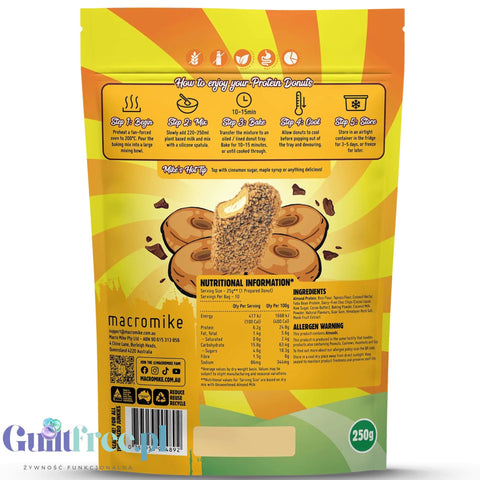 Macro Mike x Golden Gaytime Protein Donut Baking Mix - mieszanka do przygotowania wegańskich proteinowych donutów