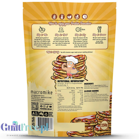 Macro Mike Protein Pancake Baking Mix, Original - mieszanka do wegańskich proteinowych naleśników