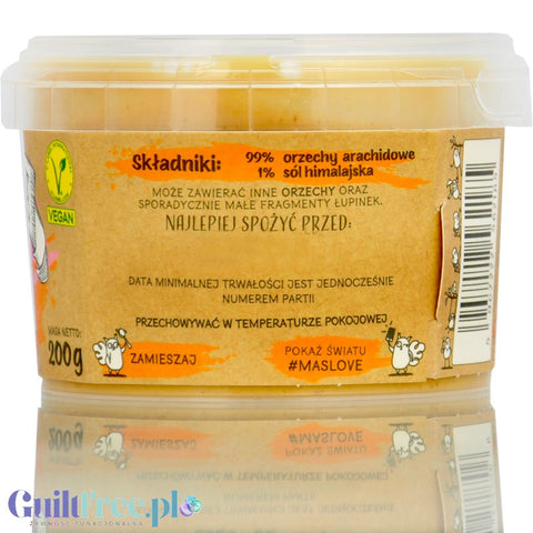 Maslove Arachidowe z Solą Himalajską 200g mielone masło orzechowe 100% orzechy