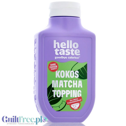 HelloTaste Kokos Matcha Topping - gęsta polewa bez cukru do omletów i owsianek