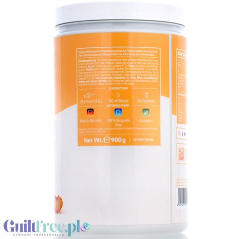 Rocka Nutrition Protein Shake Peach Yogurt 0,9kg - wegańska odżywka białkowa 4 źródła białka