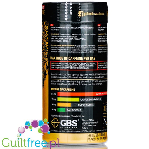 GBS Angel's Touch roasted ground flavored coffee with caffeine boost White Chocolate