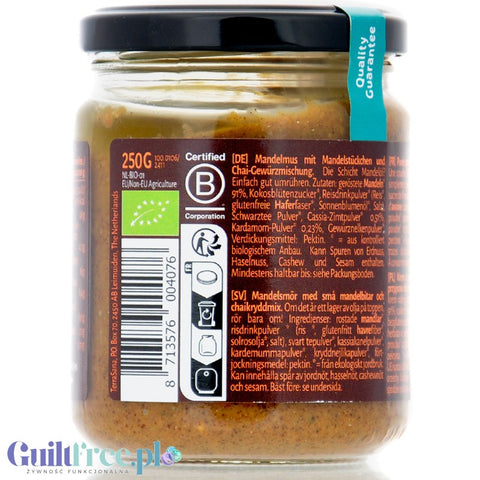 Terrasana Crunchy Almond Chai - Krem z prażonych migdałów crunchy z mieszanką przypraw chai