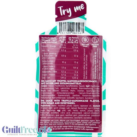 Inlead Premium Sauce Truffle Mayonnaise, saszetka 20g - niskotłuszczowy majonez truflowy bez cukru 80% mniej tłuszczu