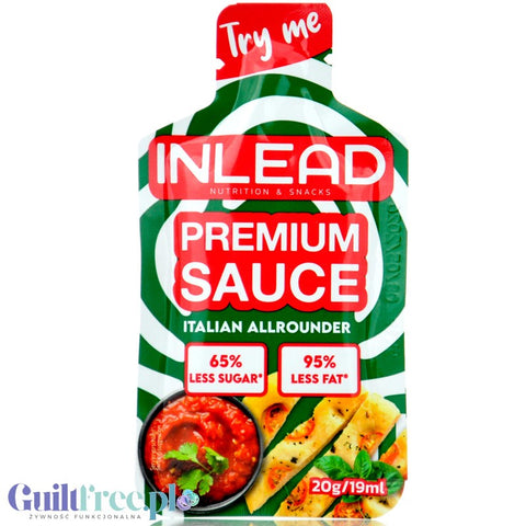 Inlead Premium Sauce Italian Allrounder, saszetka 20g - wegański sos pomidorowy z włoskimi ziołami bez cukru tylko 16kcal