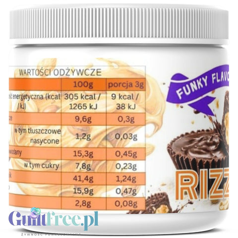 Funky Flavors Splash Rizzup 200g - aromat słodzący w proszku bez cukru, smak Czekolady z Masłem Orzechowym