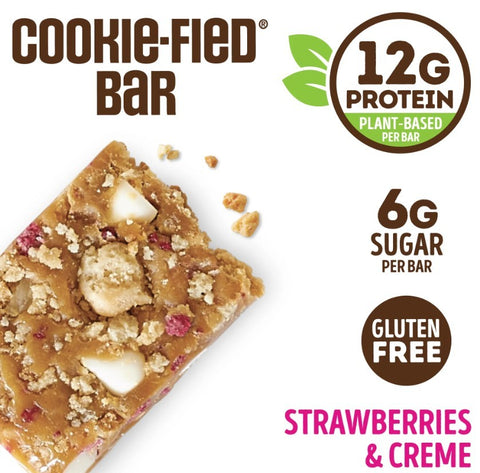 Lenny & Larry's Complete Cookie-fied Bar Strawberries & Creme - wegański baton ciasteczkowy 12g białka