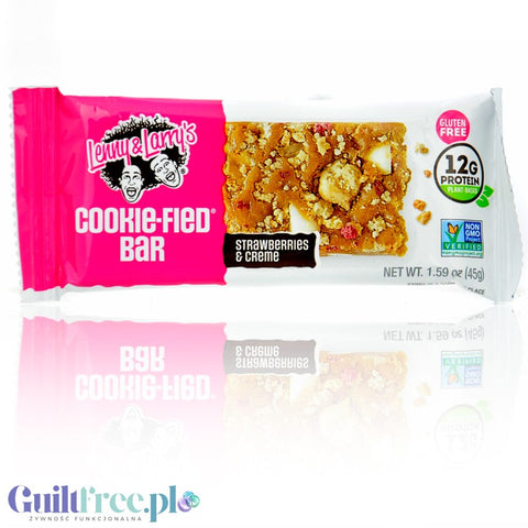 Lenny & Larry's Complete Cookie-fied Bar Strawberries & Creme - wegański baton ciasteczkowy 12g białka