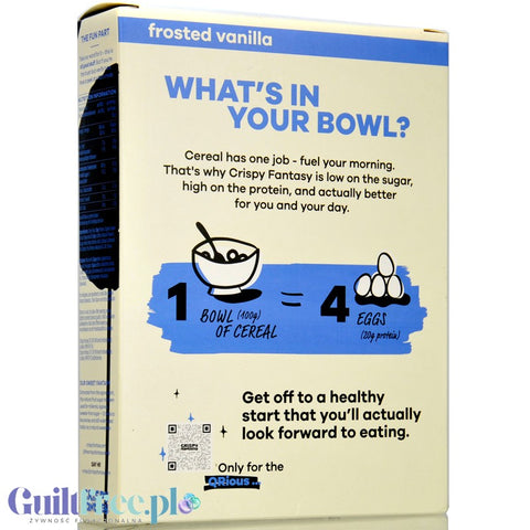 Crispy Fantasy Protein Cereal Frosted Vanilla - protein breakfast cereal without gluten 28% protein
