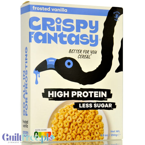 Crispy Fantasy Protein Cereal Frosted Vanilla - protein breakfast cereal without gluten 28% protein