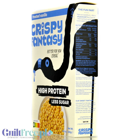 Crispy Fantasy Protein Cereal Frosted Vanilla - protein breakfast cereal without gluten 28% protein
