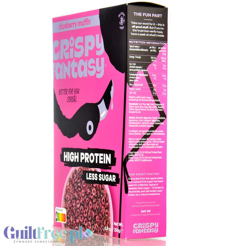 Crispy Fantasy Protein Cereal Blueberry Muffin - protein breakfast cereal without gluten 28% protein