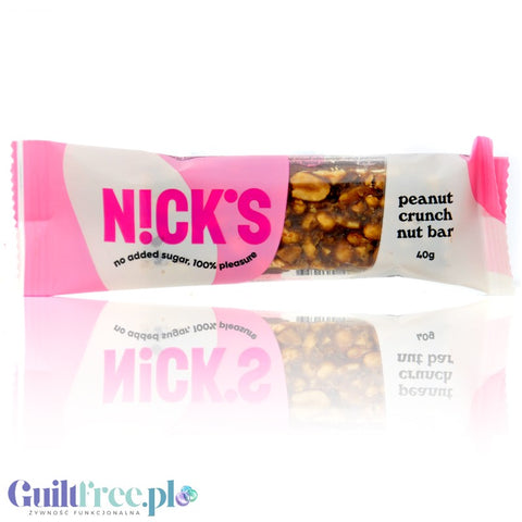N!CK'S Nicks Peanut Crunch Nut Bar 176kcal - wegański baton bez dodatku cukru ze stewią i erytrolem