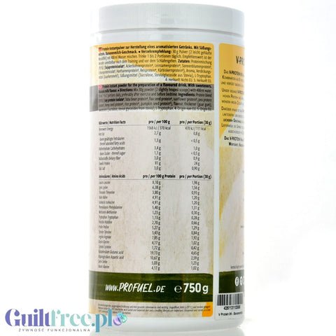 Pro Fuel V-Protein 8K Bananen Milch 750g - vegan banana milk flavored nutrient.