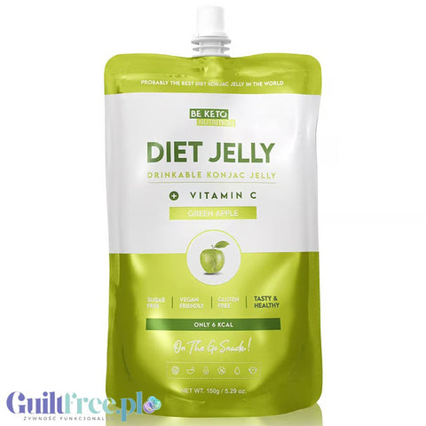 BeKeto Diet Konjac Jelly, Green Apple 4kcal - dietetyczna galaretka do picia bez cukru