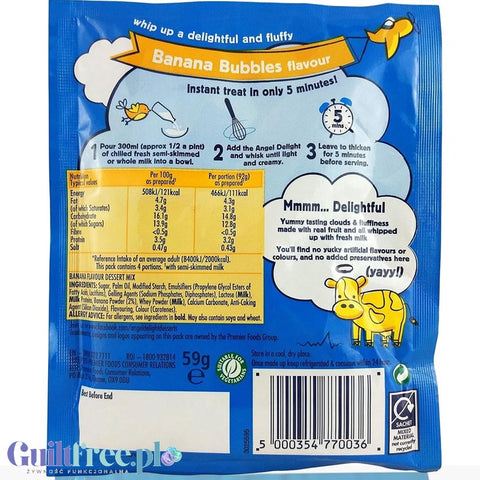 Angel Delight Banana - puszysty mus bananowy instant, 98 kcal
