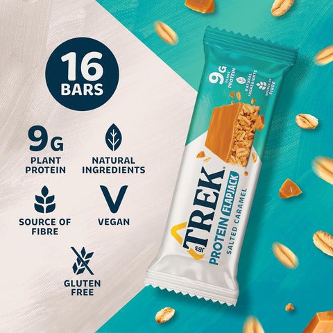 Trek Protein Flapjack Salted Caramel - wegański bezglutenowy baton białkowy 9g białka