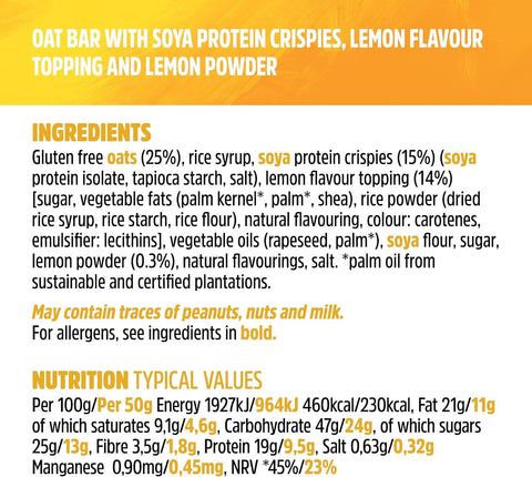 Trek Protein Flapjack Smooth Lemon - wegański bezglutenowy baton białkowy z polewą cytrynową