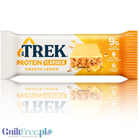 Trek Protein Flapjack Smooth Lemon - vegan gluten-free protein bar with lemon topping