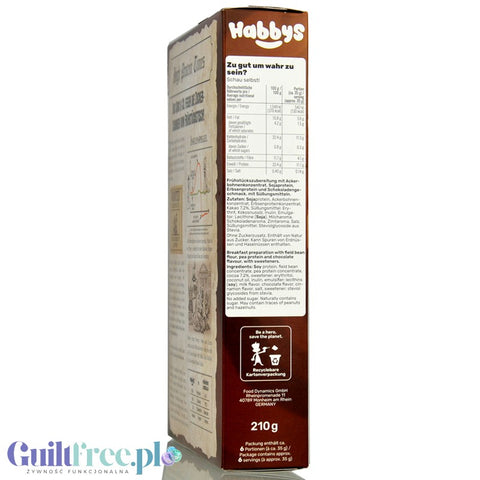 Habbys Doc Choc - proteinowe płatki śniadaniowe bez cukru 32g białka, kakaowe oponki