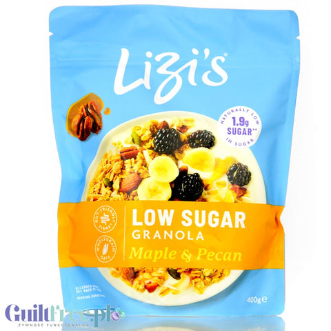 Lizis Low Sugar Maple & Pecan 400g - niskocukrowa granola niskie IG, Syrop Klonowy & Pekany