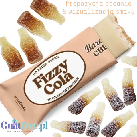 Barebells Chewy Fizzy Cola - fluffy marshmallow bar 10g protein, flavor of cola jelly beans in white chocolate