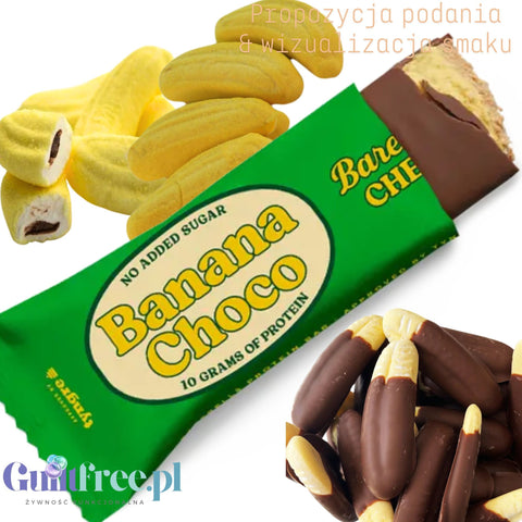 Barebells Chewy Banana Choco - fluffy 10g protein bar, banana marshmallow flavor with chocolate