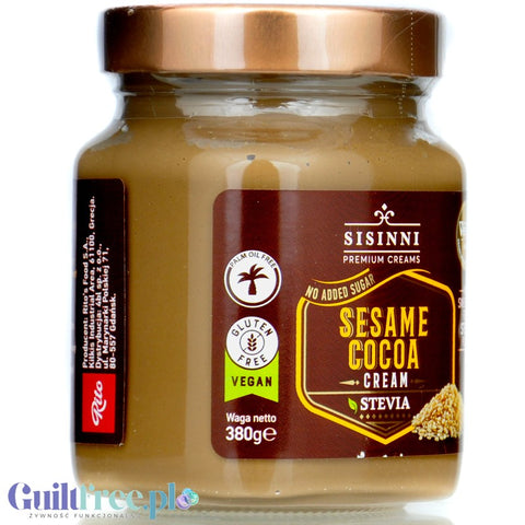 Sisinni Premium Creams Sesame Cocoa Cream Stevia - krem sezamowo-kakaowy, bez cukru, ze stewią