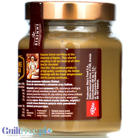Sisinni Premium Creams Sesame Cocoa Cream Stevia - krem sezamowo-kakaowy, bez cukru, ze stewią