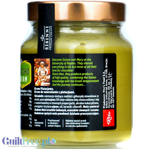 Sisinni Premium Pistacchio Cream Stevia - pistachio cream, sugar-free, with stevia